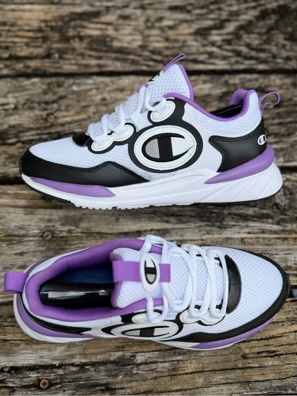 Champion Kinna Cadence Women’s Size 8  Lavender Black White Tennis Shoes X2